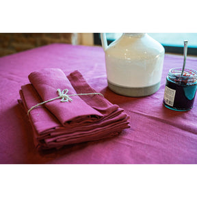 Pure Washed Linen Napkins, Set of 4, Heather Rose