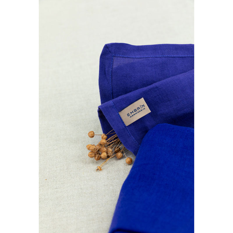 Pure Washed Linen Napkins, Set of 4, Indigo