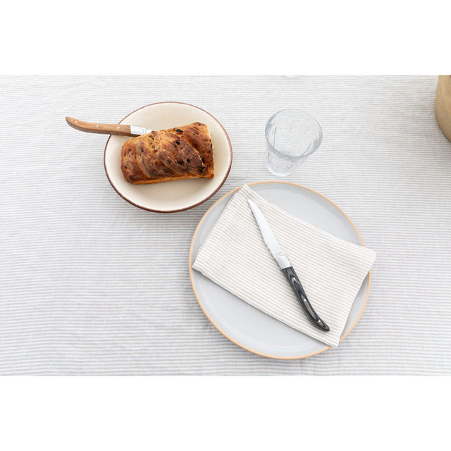 Pure Washed Linen Napkins, Set of 4, Natural Stripe