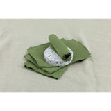 Pure Washed Linen Napkins, Set of 4, Olive Green