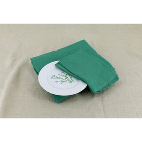 Pure Washed Linen Napkins, Set of 4, Pea Green