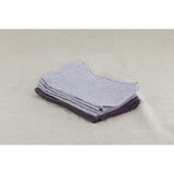 Pure Washed Linen Napkins, Set of 4, Plum Stripe