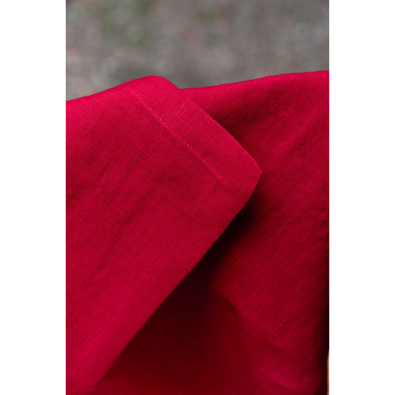 Pure Washed Linen Napkins, Set of 4, Redcurrant