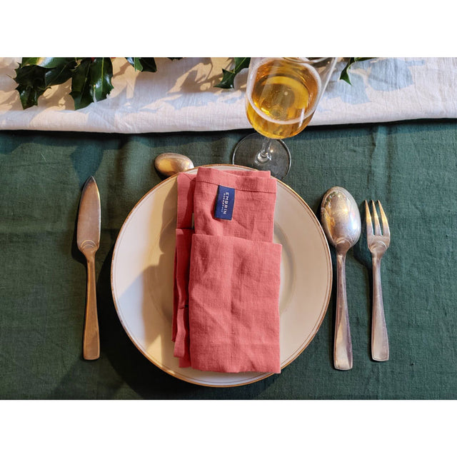 Pure Washed Linen Napkins, Set of 4, Rosewood