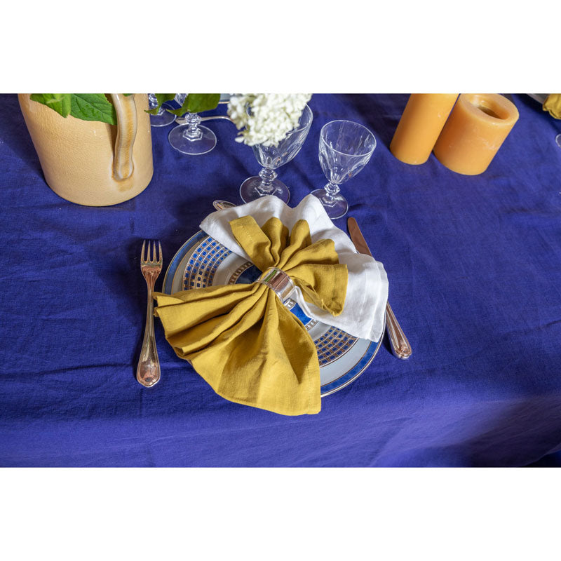 Pure Washed Linen Napkins, Set of 4, Saffron