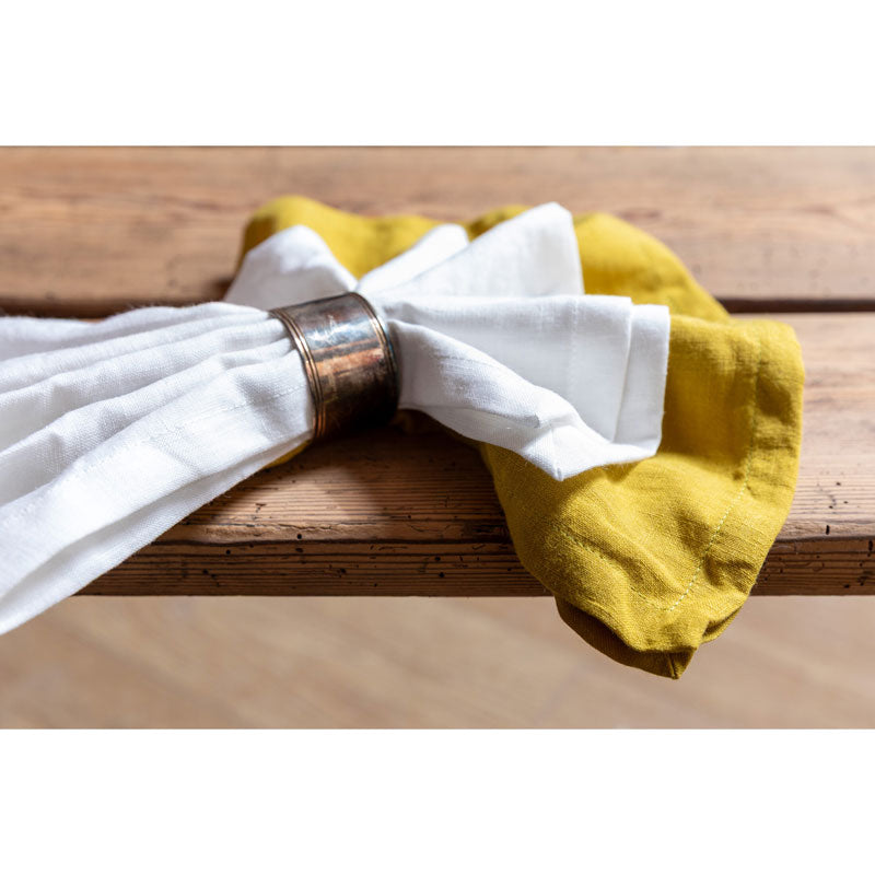 Pure Washed Linen Napkins, Set of 4, Saffron