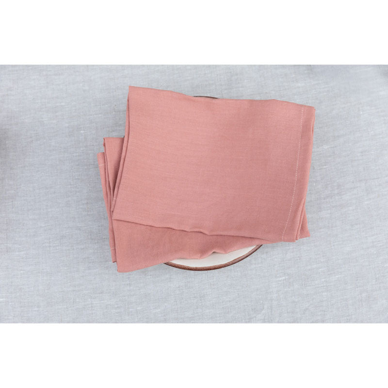 Pure Washed Linen Napkins, Set of 4, Terracotta