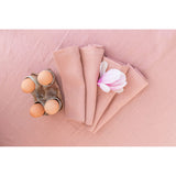 Pure Washed Linen Napkins, Set of 4, Terracotta