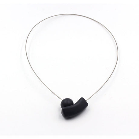 Atome Steel Cable Necklace, Black