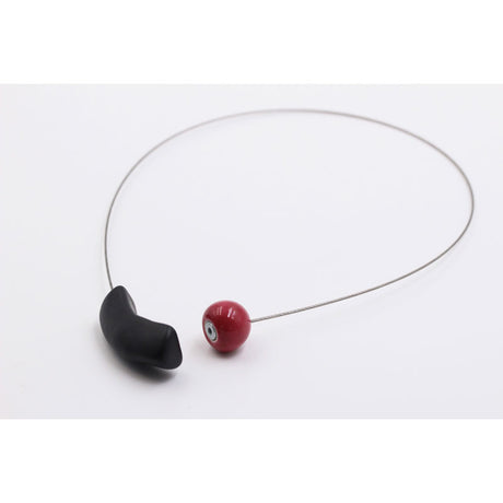 Atome Steel Cable Necklace, Cherry