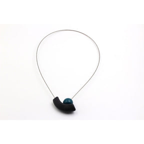 Atome Steel Cable Necklace, Duck Egg Blue