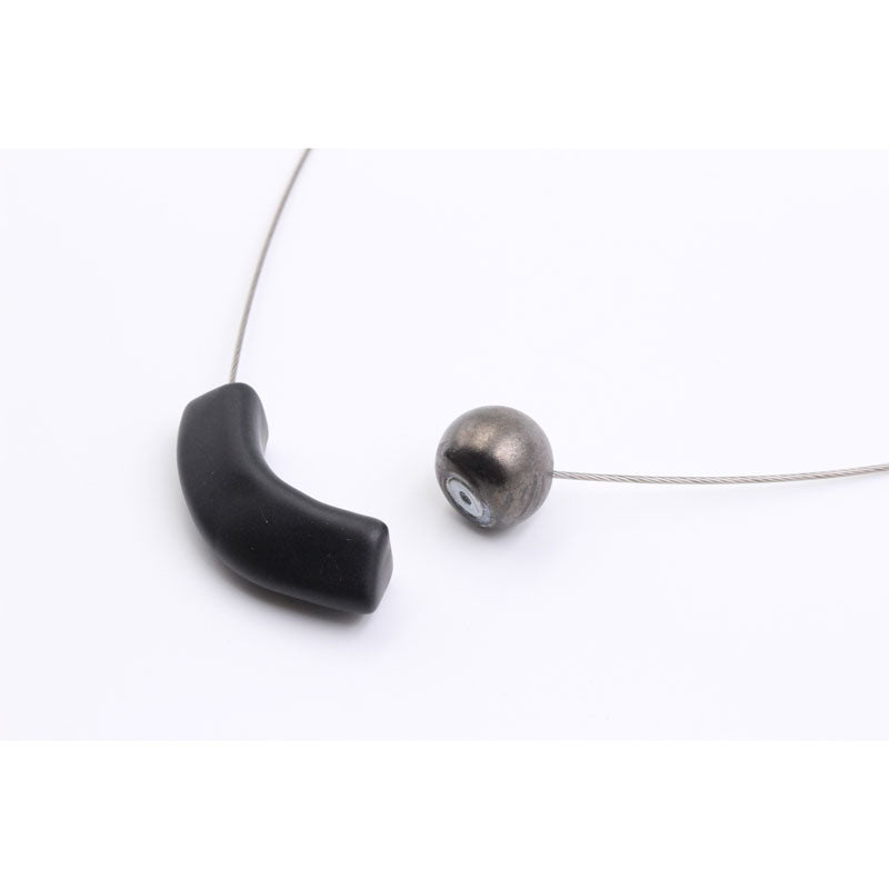 Atome Steel Cable Necklace, Cast Iron