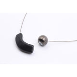Atome Steel Cable Necklace, Cast Iron