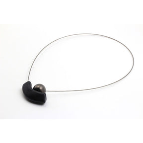 Atome Steel Cable Necklace, Cast Iron