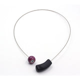 Atome Steel Cable Necklace, Plum
