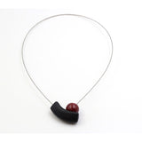 Atome Steel Cable Necklace, Plum