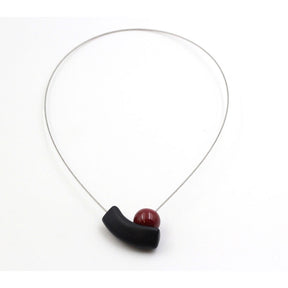 Atome Steel Cable Necklace, Plum
