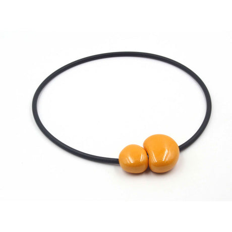 Big Galet PVC Necklace, Apricot - Zouf.biz