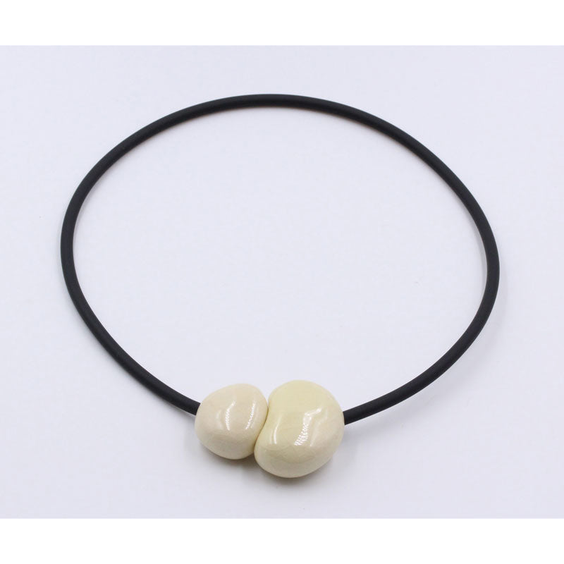 Big Galet PVC Necklace, Ivory - Zouf.biz