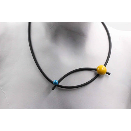 Cerisier PVC Necklace, Sun & Turquoise