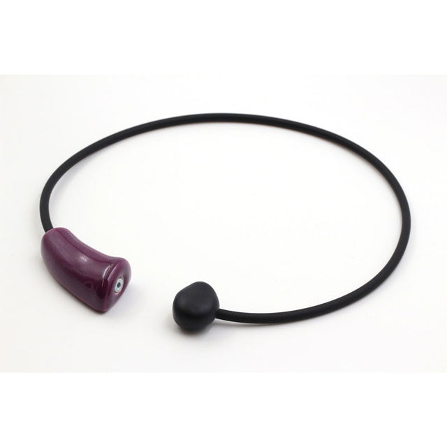 Comete PVC Necklace, Plum - Zouf.biz