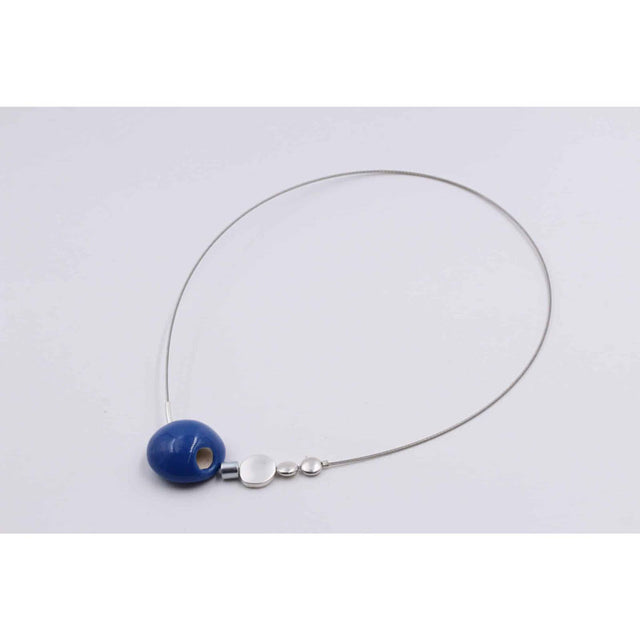Echo Ceramic Necklace, Azure