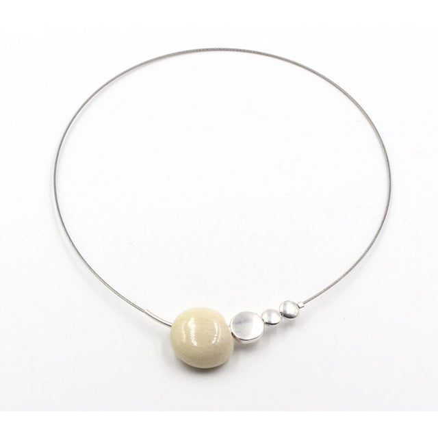 Echo Ceramic Necklace, Ivory - Zouf.biz