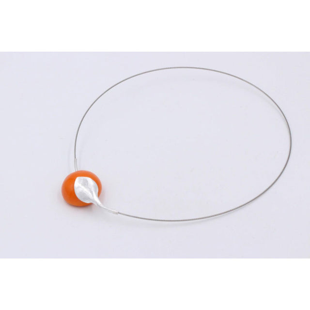 Fleur Ceramic Necklace, Orange