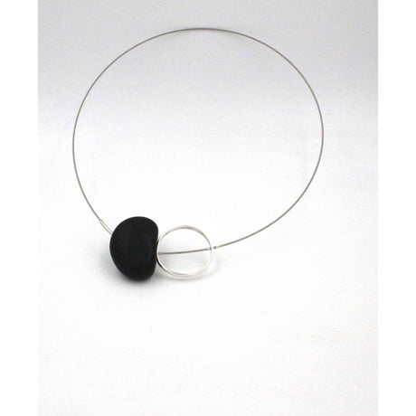 Graphik Ceramic Necklace, Black