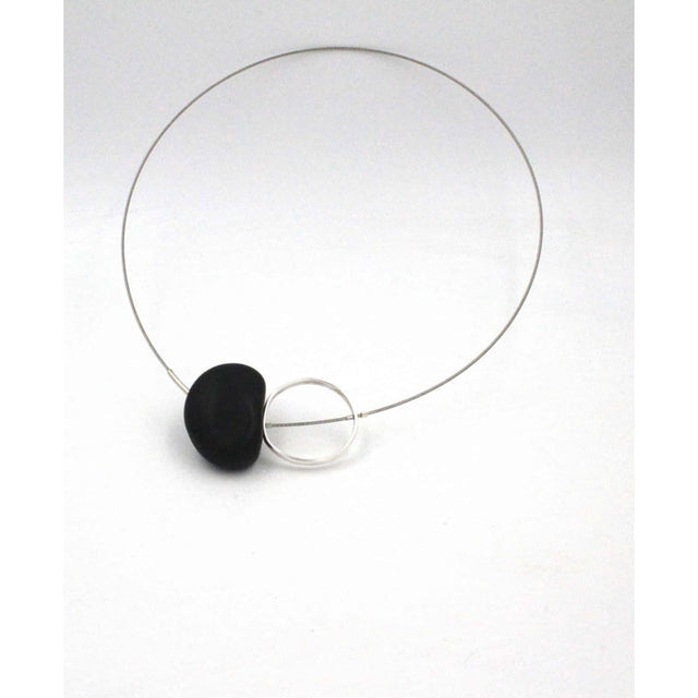 Graphik Ceramic Necklace, Black