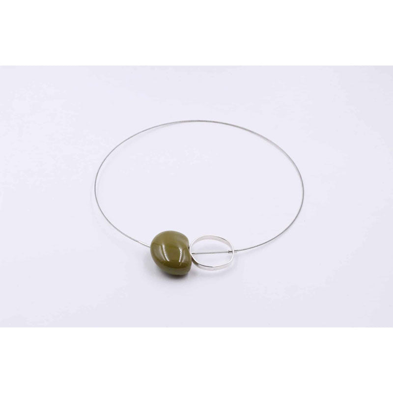 Graphik Ceramic Necklace, Pistachio