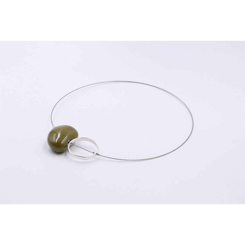 Graphik Ceramic Necklace, Pistachio