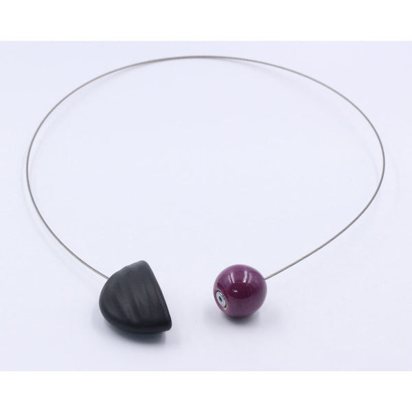 Nais Ceramic Necklace, Plum - Zouf.biz