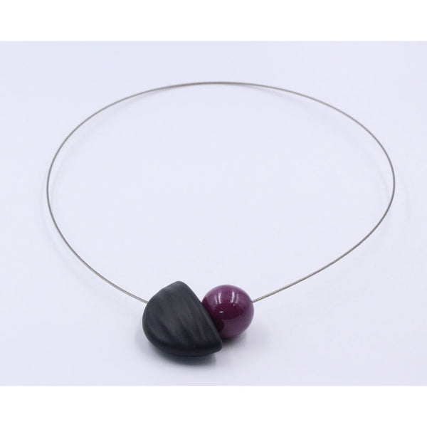 Nais Ceramic Necklace, Plum - Zouf.biz