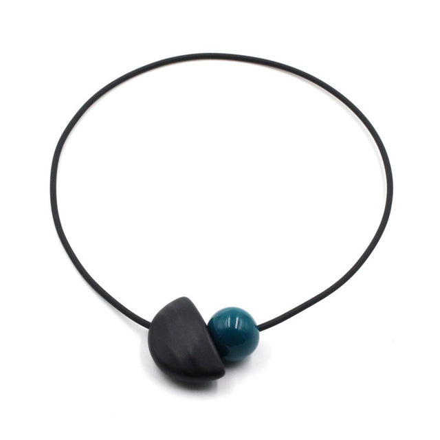 Nais Ceramic PVC Necklace, Midnight Blue