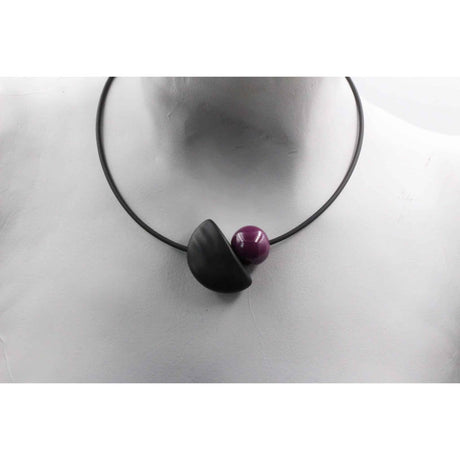 Nais Ceramic PVC Necklace, Plum
