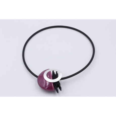 Saturne PVC Necklace, Plum - Zouf.biz