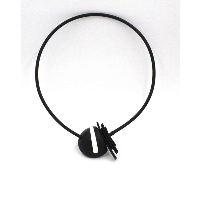 Slash PVC Necklace, Black