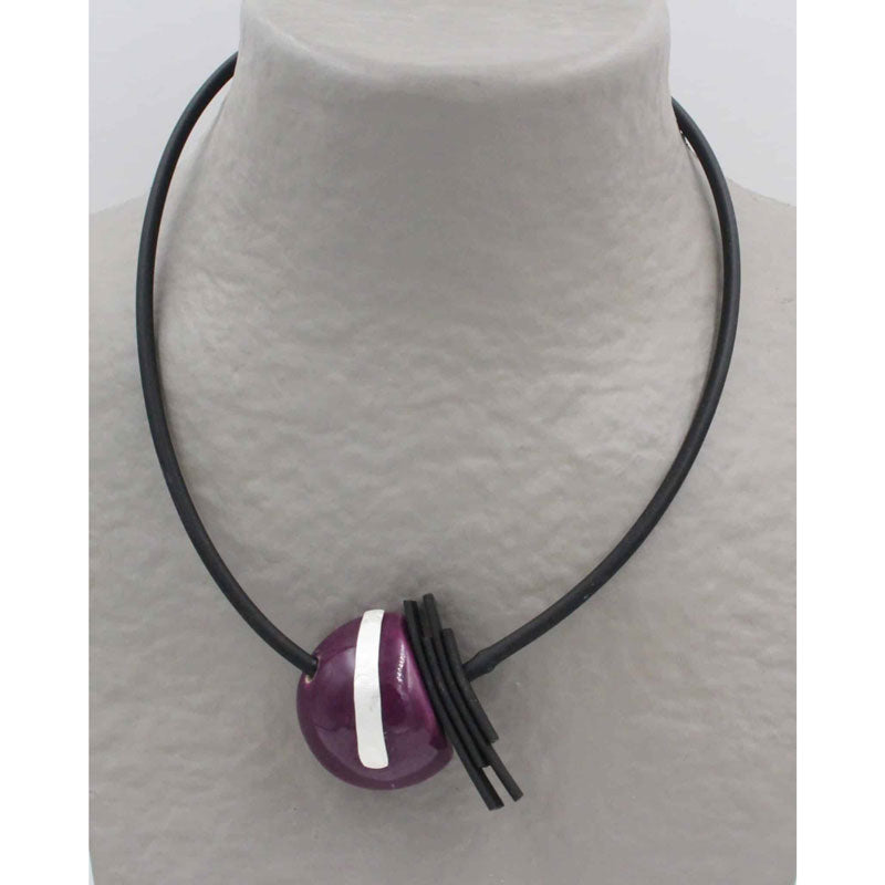 Slash PVC Necklace, Plum