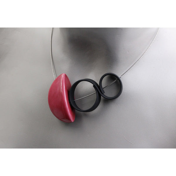 Stella Ceramic Necklace, Raspberry - Zouf.biz