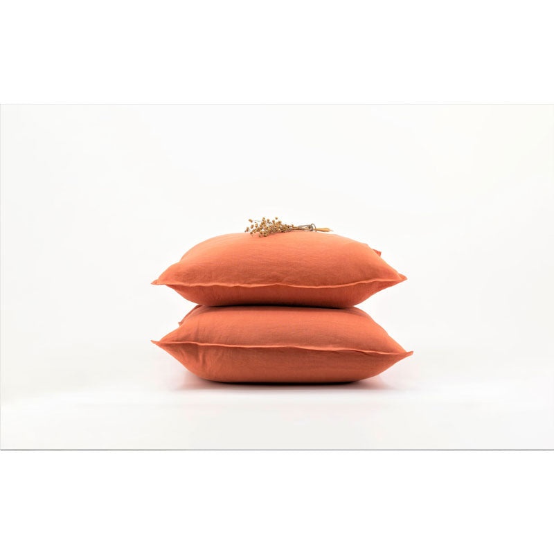 Pure Washed Linen Pillow Case, Apricot