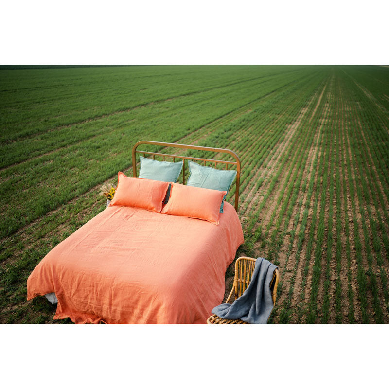Pure Washed Linen Pillow Case, Apricot