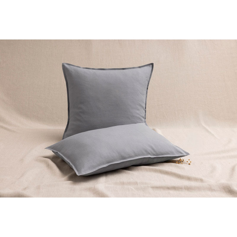 Pure Washed Linen Pillow Case, Ash Grey