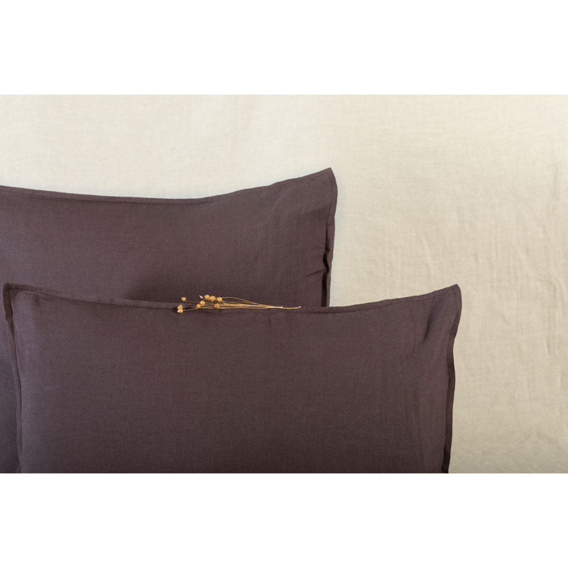 Pure Washed Linen Pillow Case, Chestnut
