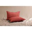 Pure Washed Linen Pillow Case, Fig Red