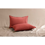 Pure Washed Linen Pillow Case, Fig Red