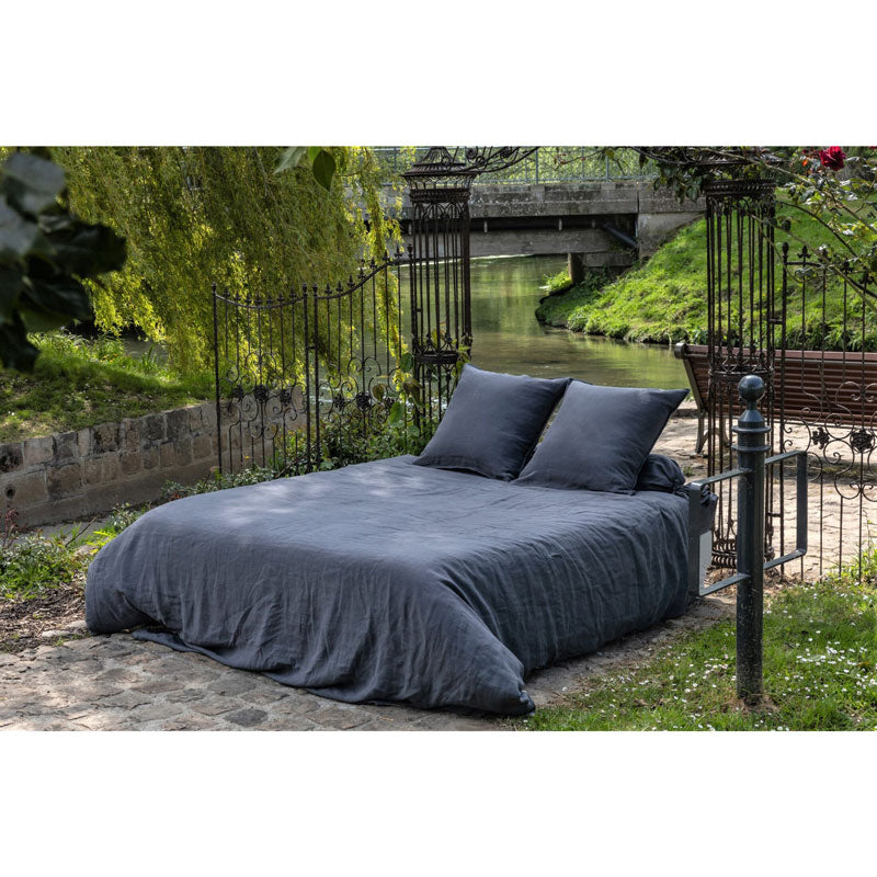 Pure Washed Linen Pillow Case, Flint Grey