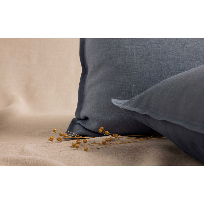 Pure Washed Linen Pillow Case, Flint Grey