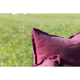 Pure Washed Linen Pillow Case, Garnet Red