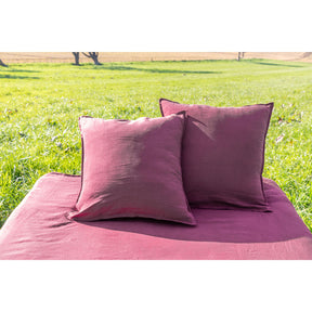 Pure Washed Linen Pillow Case, Garnet Red